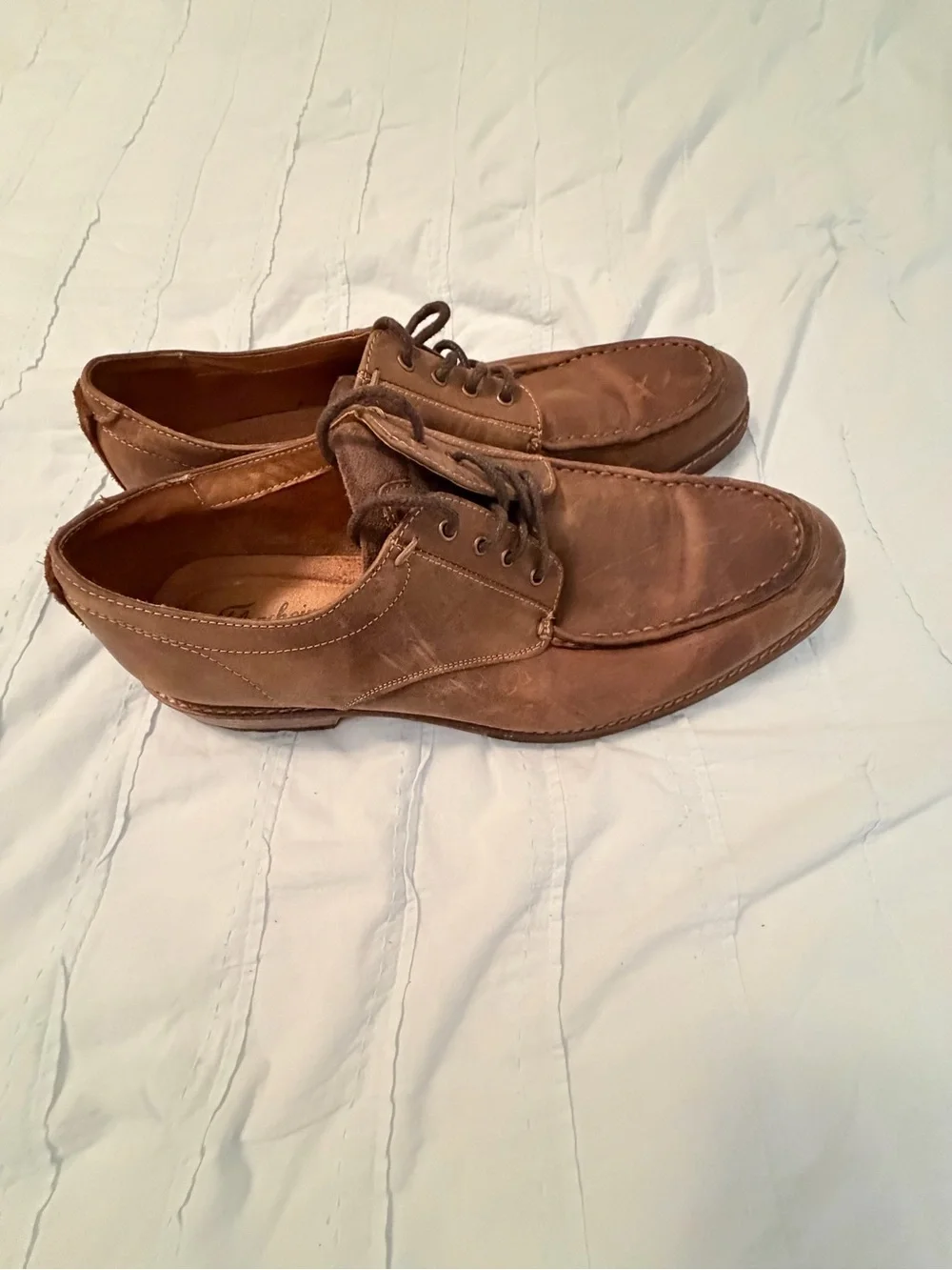 Florsheim Brown Leather Boat Shoes with Moc Toe